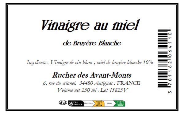Vinaigre au miel de Bruyère Blanche – Image 3